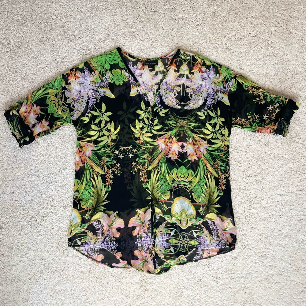 I Jeans by Buffalo Tropical Floral Tunic Blouse - Picture 7 of 17